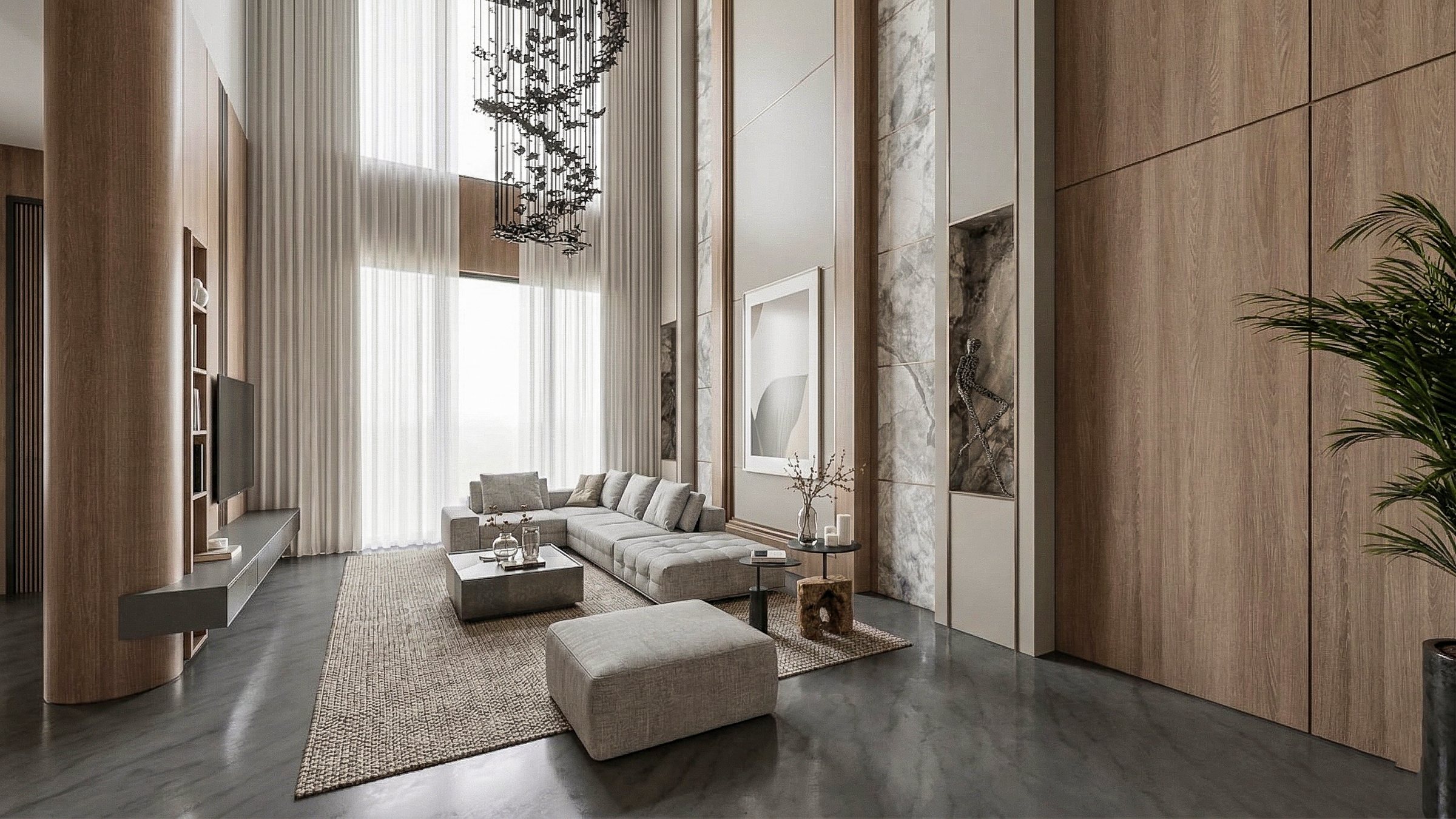 Finished SECHA residence with warm modern interior design
